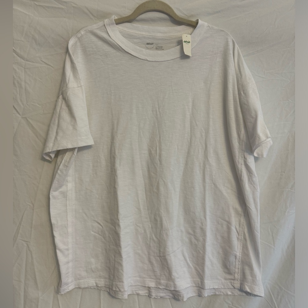 NWT Aerie Oversized White Cotton T-Shirt - Medium